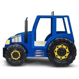 Patut tineret Plastiko Tractor Albastru 180x90 