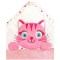 Prosop cu gluga Bobobaby 76x76 cm pisicuta roz