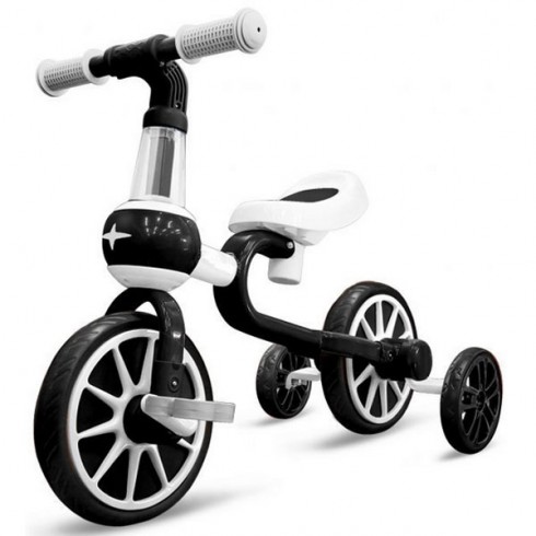 Bicicleta cu roti ajutatoare Ecotoys LC-V1311 alb cu negru