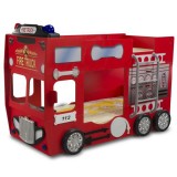 Patut tineret Plastiko Fire Truck Double Rosu 190x90 