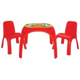 Set Masuta cu 2 scaune pentru copii Pilsan King Table red {WWWWWproduct_manufacturerWWWWW}ZZZZZ]