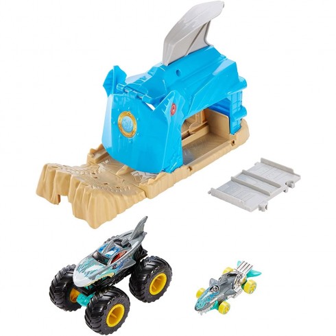 Pista de masini Hot Wheels by Mattel Monster Truck Pit and Launch Shark Wreak cu 2 masinute {WWWWWproduct_manufacturerWWWWW}ZZZZZ]