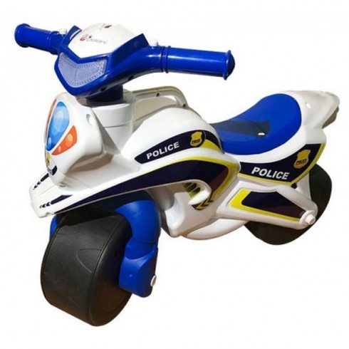 Motocicleta de impins MyKids Police Music 013951 alb albastru 
